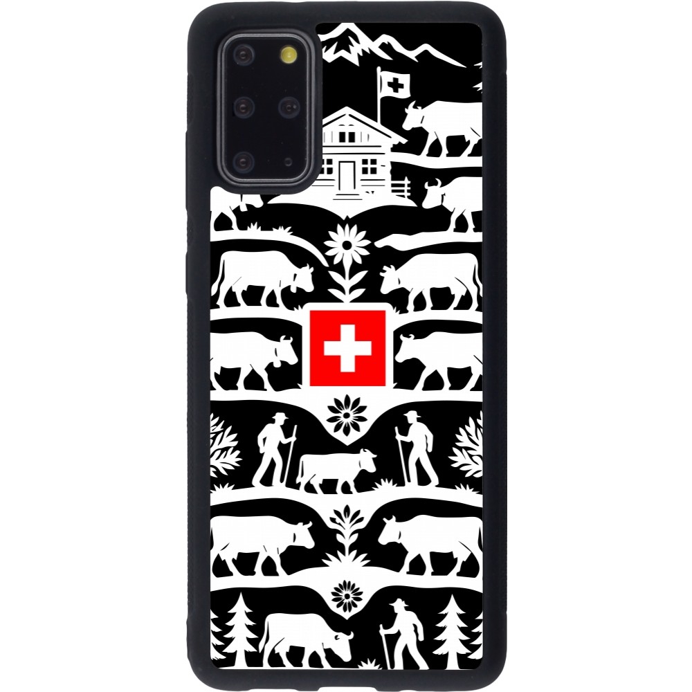 Coque Samsung Galaxy S20+ - Silicone rigide noir Poya Suisse 3 noir