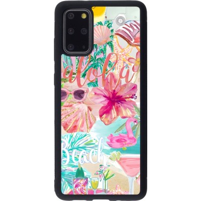 Coque Samsung Galaxy S20+ - Silicone rigide noir Preppy Collage Aloha