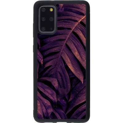 Samsung Galaxy S20+ Case Hülle - Silikon schwarz Purple Light Leaves