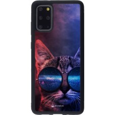 Coque Samsung Galaxy S20+ - Silicone rigide noir Red Blue Cat Glasses