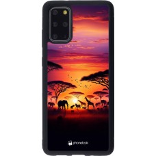 Coque Samsung Galaxy S20+ - Silicone rigide noir Safari sunset wildlife