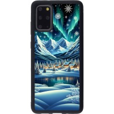 Coque Samsung Galaxy S20+ - Silicone rigide noir Snowy Mountain Village Lake night