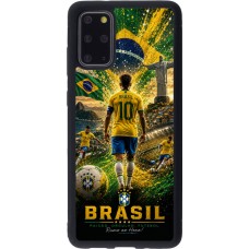 Coque Samsung Galaxy S20+ - Silicone rigide noir Football Brésil splash 2026