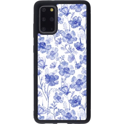 Samsung Galaxy S20+ Case Hülle - Silikon schwarz Spring 23 watercolor blue flowers