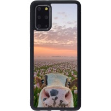 Coque Samsung Galaxy S20+ - Silicone rigide noir Cow with tulips Spring 2026
