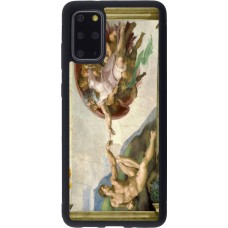 Coque Samsung Galaxy S20+ - Silicone rigide noir Tableau art - La Création d’Adam - Michel-Ange
