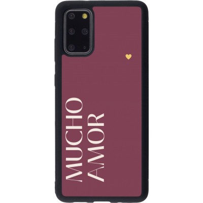 Coque Samsung Galaxy S20+ - Silicone rigide noir Valentine 2024 mucho amor rosado