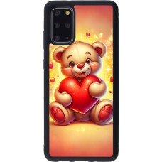 Coque Samsung Galaxy S20+ - Silicone rigide noir Valentine 2024 Teddy love