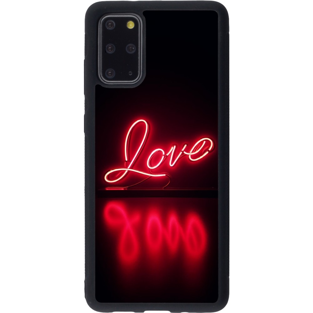 Samsung Galaxy S20+ Case Hülle - Silikon schwarz Valentine 2025 Neon Liebe