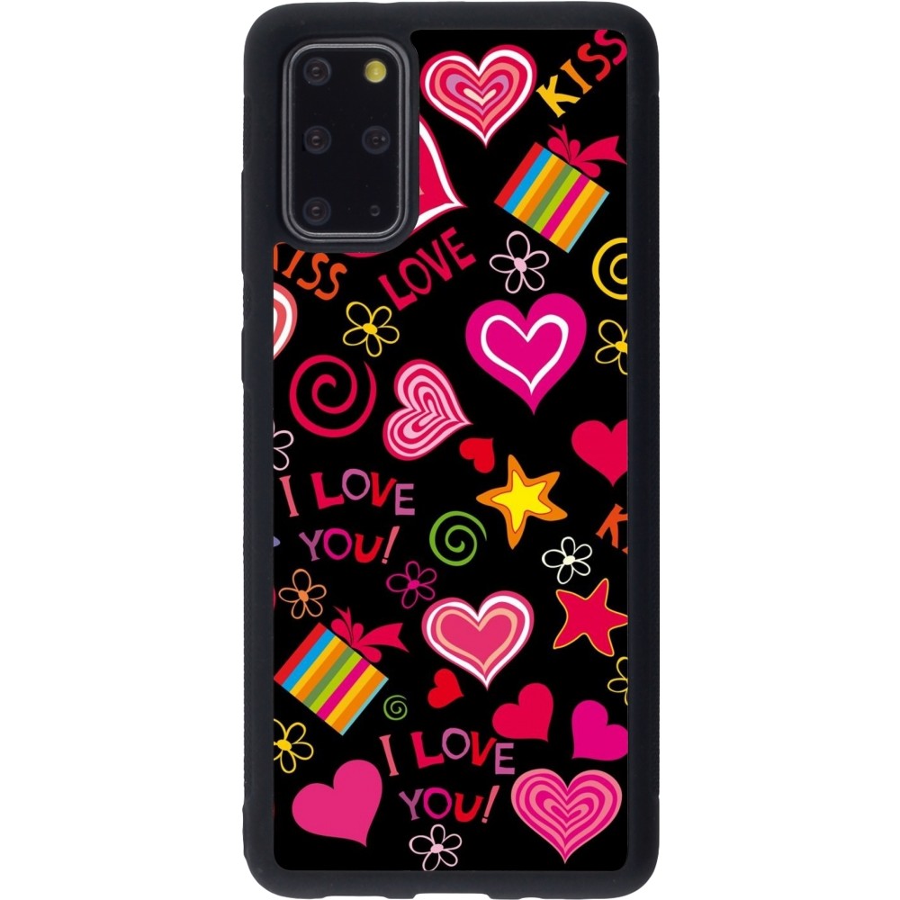 Samsung Galaxy S20+ Case Hülle - Silikon schwarz Valentine 2023 love symbols
