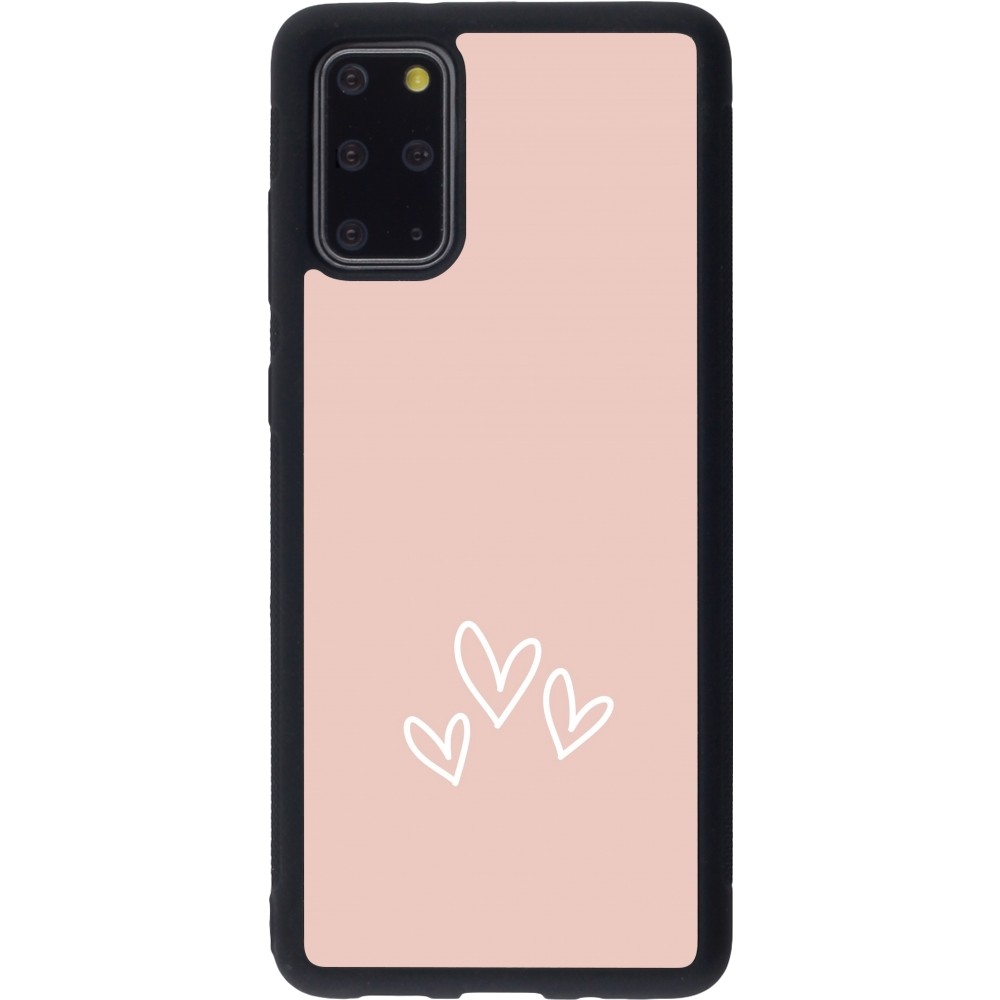 Samsung Galaxy S20+ Case Hülle - Silikon schwarz Valentine 2023 three minimalist hearts
