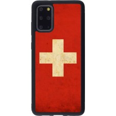 Coque Samsung Galaxy S20+ - Silicone rigide noir Vintage Flag SWISS