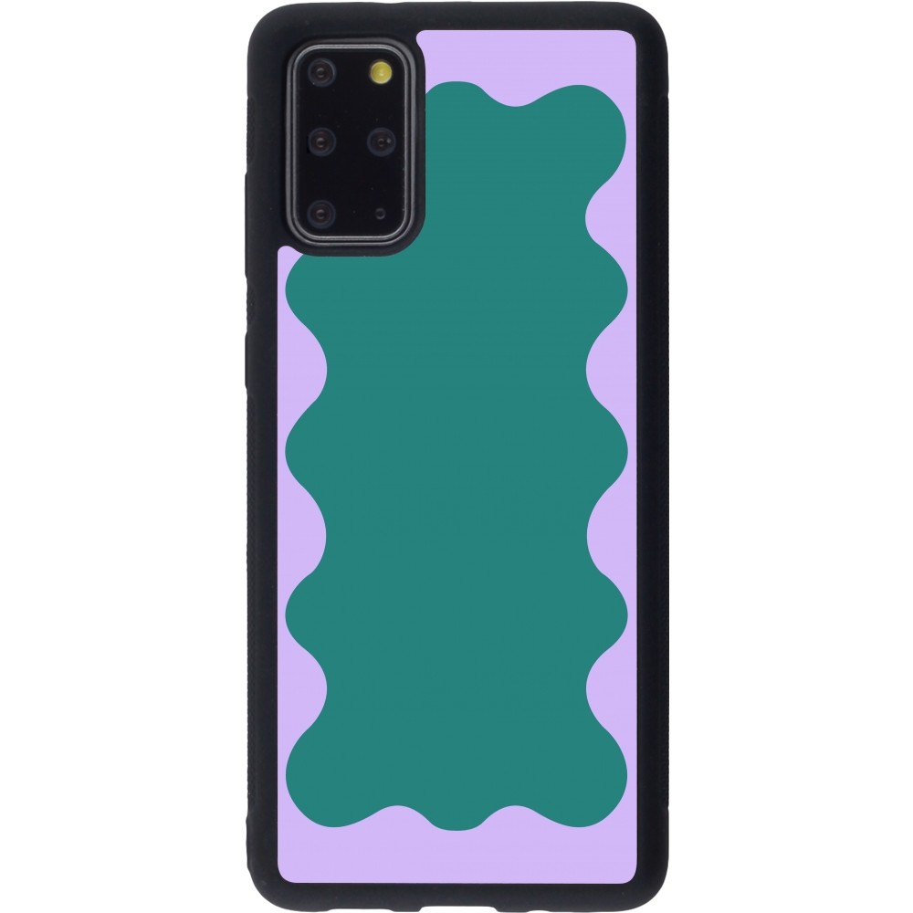 Samsung Galaxy S20+ Case Hülle - Silikon schwarz Wavy Rectangle Green Purple