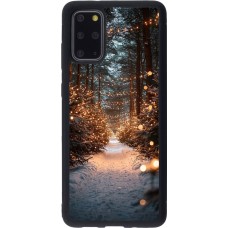 Coque Samsung Galaxy S20+ - Silicone rigide noir Winter 25 Winter snowy road