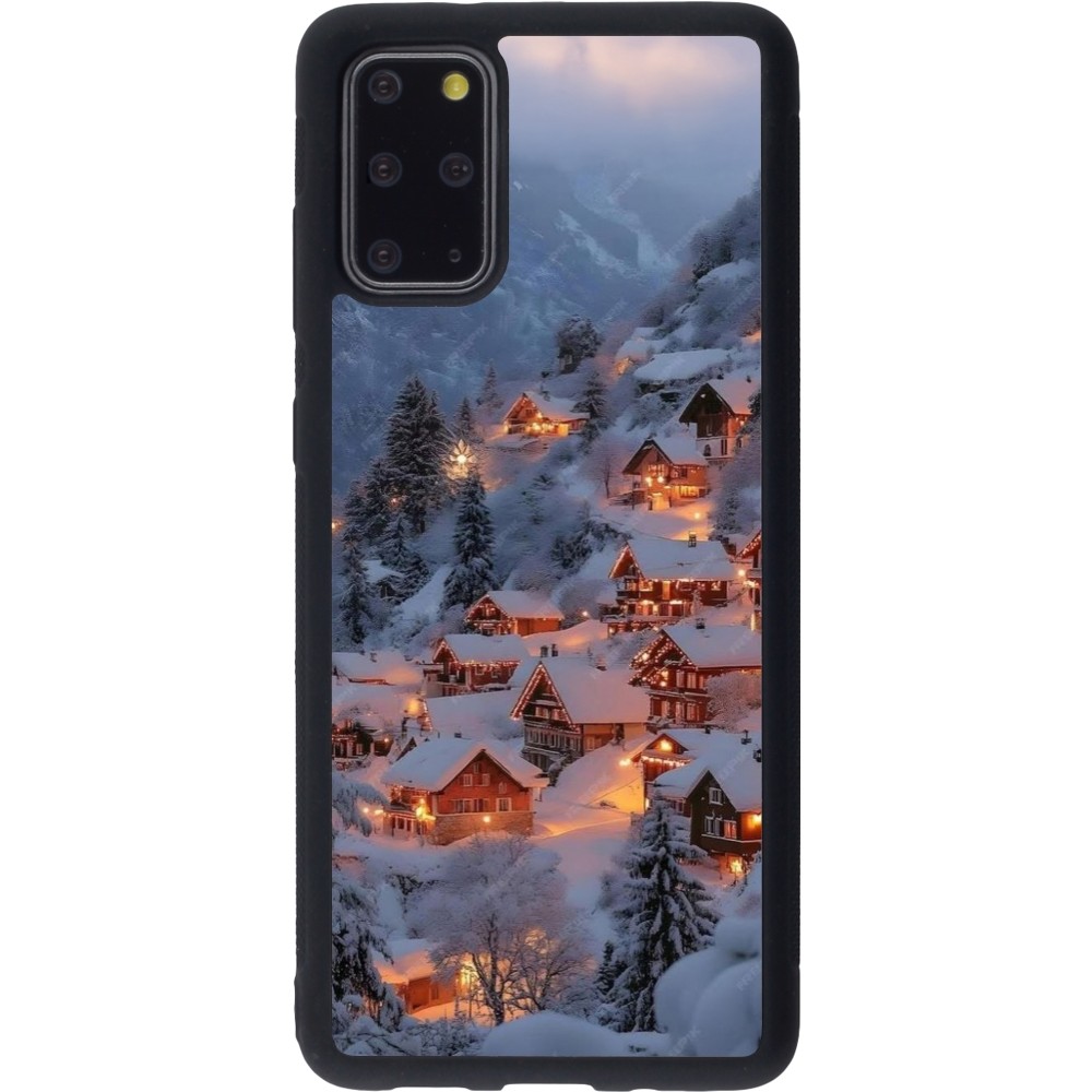 Coque Samsung Galaxy S20+ - Silicone rigide noir Winter 25 Winter snowy village