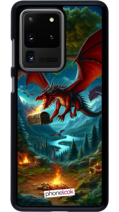 Coque Samsung Galaxy S20 Ultra - Dragon Volant Forêt Trésor