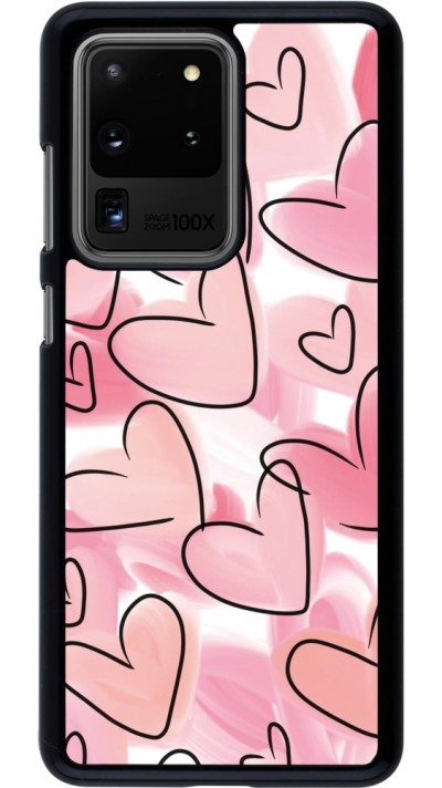 Samsung Galaxy S20 Ultra Case Hülle - Easter 2023 pink hearts