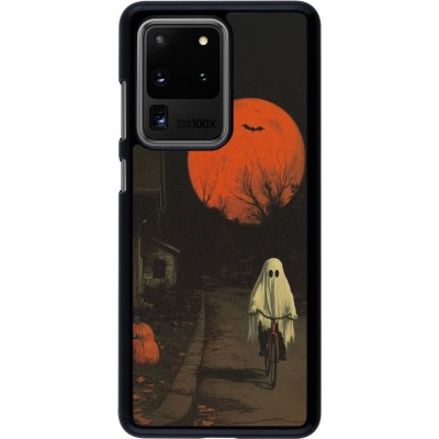 Samsung Galaxy S20 Ultra Case Hülle - Halloween 2025 Ghost on a bicycle