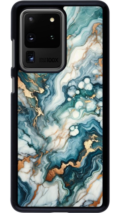 Samsung Galaxy S20 Ultra Case Hülle - Grüner Blauer Goldener Marmor