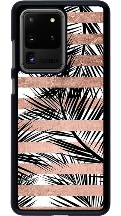 Coque Samsung Galaxy S20 Ultra - Palm trees gold stripes