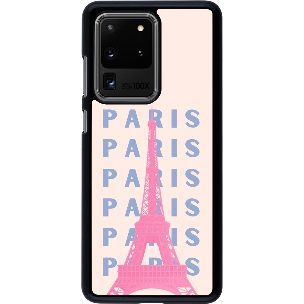 Samsung Galaxy S20 Ultra Case Hülle - Paris Pink Print