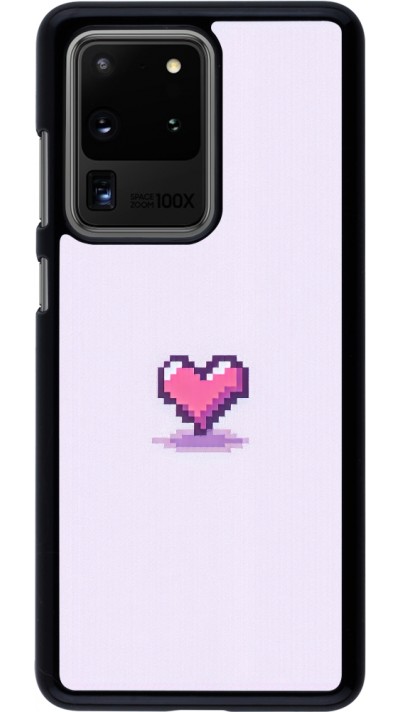 Coque Samsung Galaxy S20 Ultra - Pixel Coeur Violet Clair