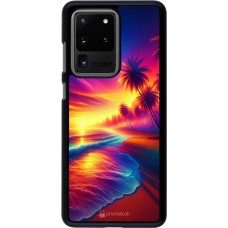 Coque Samsung Galaxy S20 Ultra - Plage coucher soleil flashy