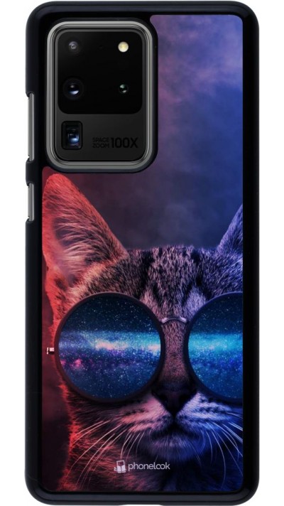 Coque Samsung Galaxy S20 Ultra - Red Blue Cat Glasses