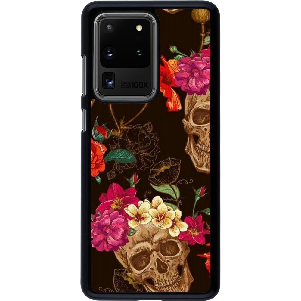 Coque Samsung Galaxy S20 Ultra - Skulls and flowers
