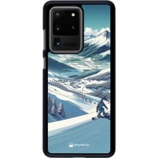 Samsung Galaxy S20 Ultra Case Hülle - Snowboarder Berg
