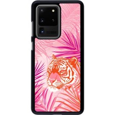 Samsung Galaxy S20 Ultra Case Hülle - Tiger Palmen rosa