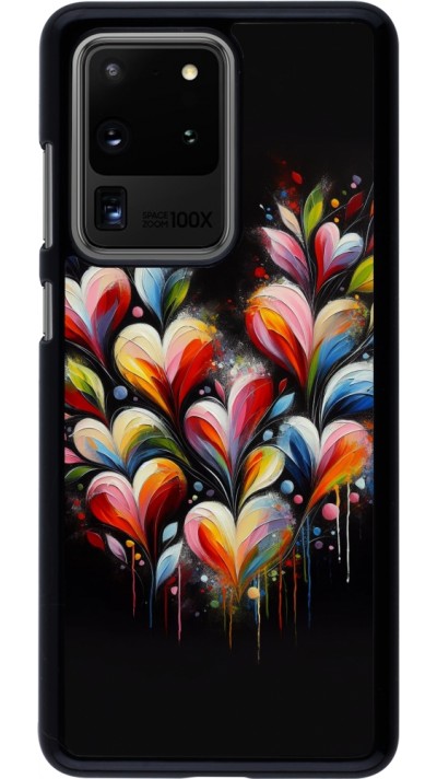 Coque Samsung Galaxy S20 Ultra - Valentine 2024 Coeur Noir Abstrait