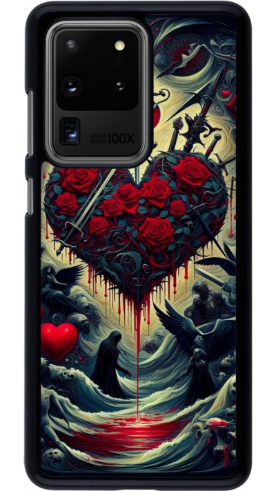 Samsung Galaxy S20 Ultra Case Hülle - Dunkle Liebe Herz Blut