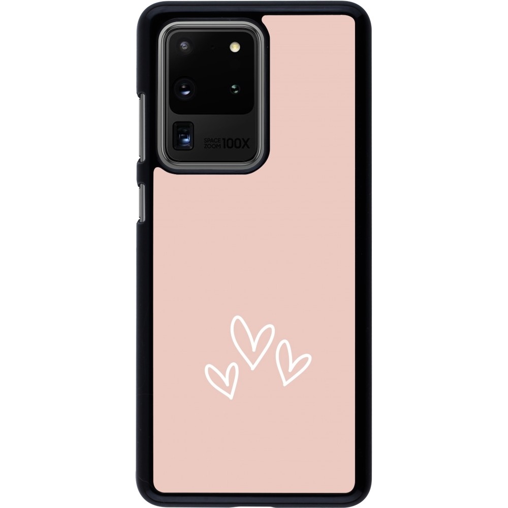 Samsung Galaxy S20 Ultra Case Hülle - Valentine 2023 three minimalist hearts