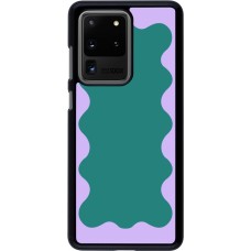 Samsung Galaxy S20 Ultra Case Hülle - Wavy Rectangle Green Purple
