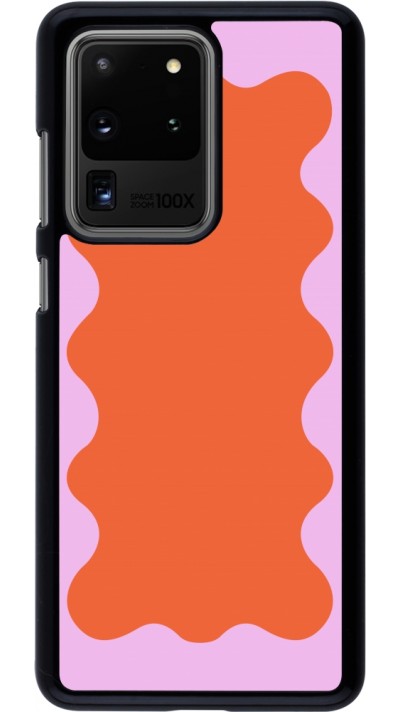 Coque Samsung Galaxy S20 Ultra - Wavy Rectangle Orange Pink