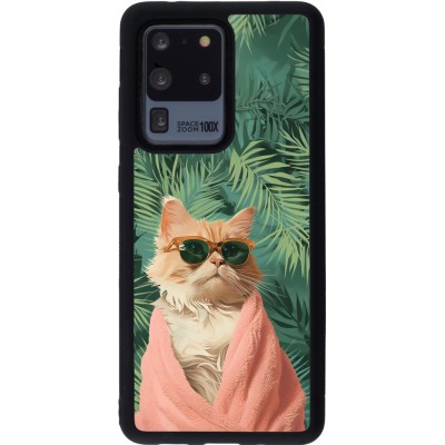 Coque Samsung Galaxy S20 Ultra - Silicone rigide noir Cat Summer Palms