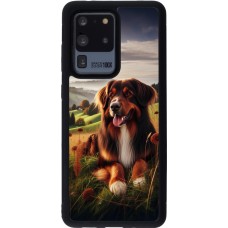 Coque Samsung Galaxy S20 Ultra - Silicone rigide noir Chien Campagne Suisse