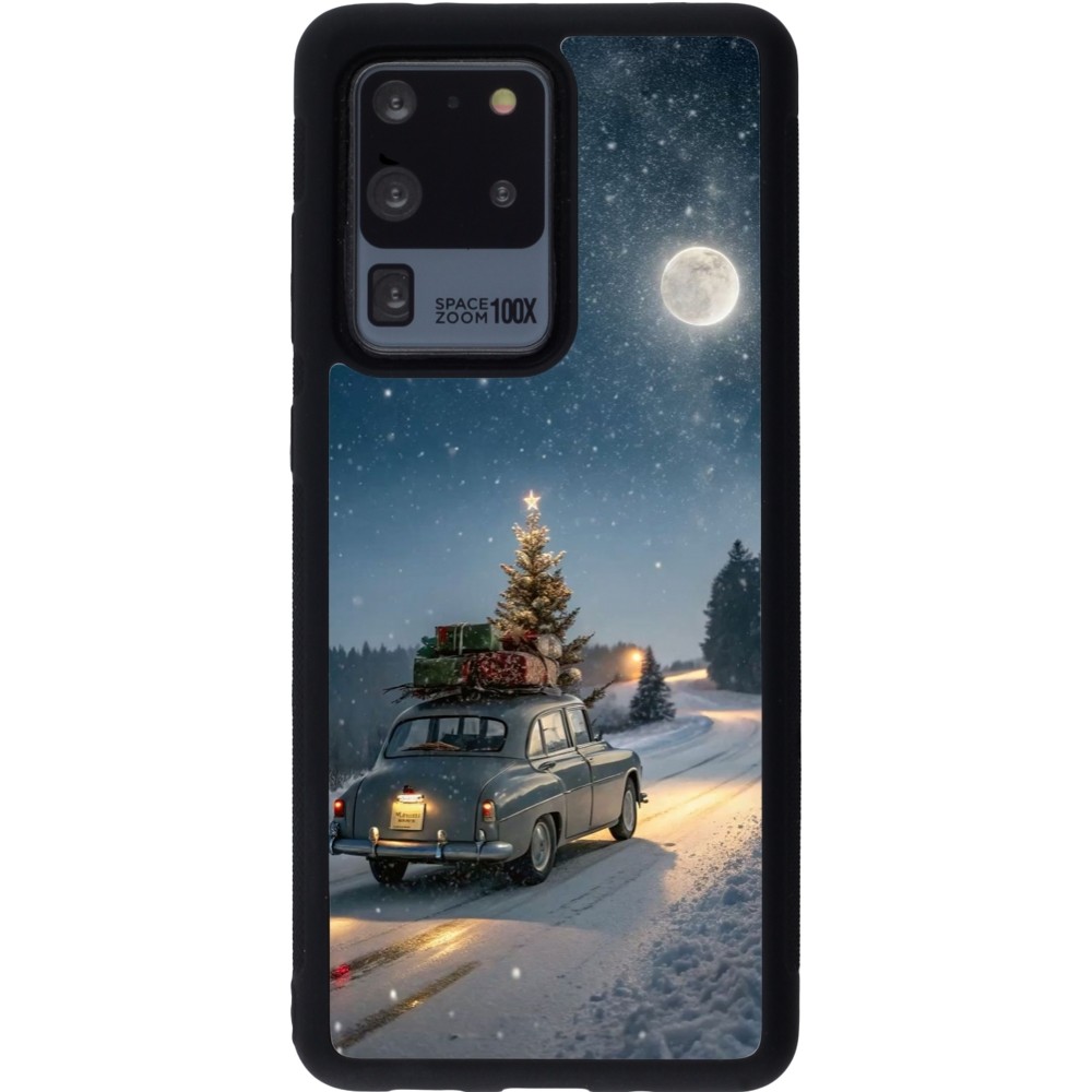 Coque Samsung Galaxy S20 Ultra - Silicone rigide noir Christmas 25 Car with Tree Xmas