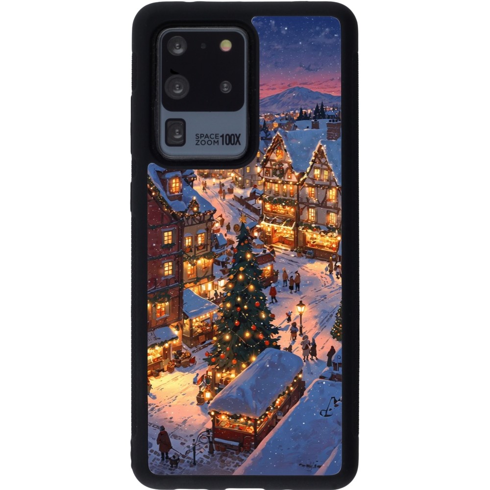 Coque Samsung Galaxy S20 Ultra - Silicone rigide noir Christmas 25 Xmas Village