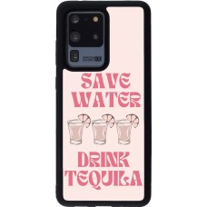Coque Samsung Galaxy S20 Ultra - Silicone rigide noir Cocktail Save Water Drink Tequila