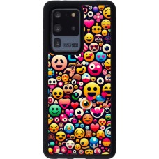 Coque Samsung Galaxy S20 Ultra - Silicone rigide noir Emoji Mix Color