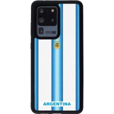 Coque Samsung Galaxy S20 Ultra - Silicone rigide noir Maillot de football Argentine 2026 personnalisable