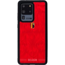 Coque Samsung Galaxy S20 Ultra - Silicone rigide noir Maillot de football Belgique 2026 personnalisable