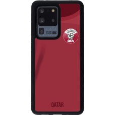 Coque Samsung Galaxy S20 Ultra - Silicone rigide noir Maillot de football Qatar 2022 personnalisable