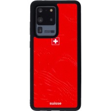 Coque Samsung Galaxy S20 Ultra - Silicone rigide noir Maillot de football Suisse 2026 personnalisable