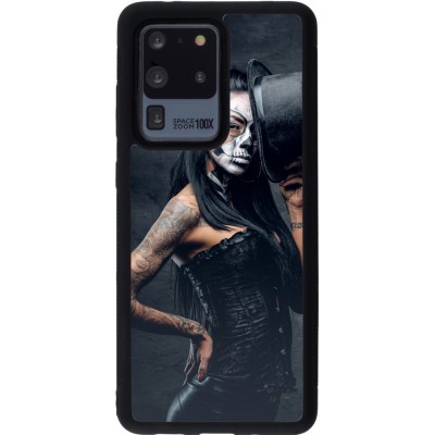 Samsung Galaxy S20 Ultra Case Hülle - Silikon schwarz Halloween 22 Tattooed Girl