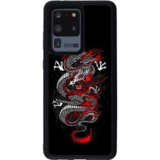 Samsung Galaxy S20 Ultra Case Hülle - Silikon schwarz Japanese style Dragon Tattoo Red Black