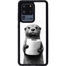 Samsung Galaxy S20 Ultra Case Hülle - Silikon schwarz Otter Toilettenpapier