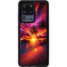 Samsung Galaxy S20 Ultra Case Hülle - Silikon schwarz Malediven Abenddämmerung Glückseligkeit